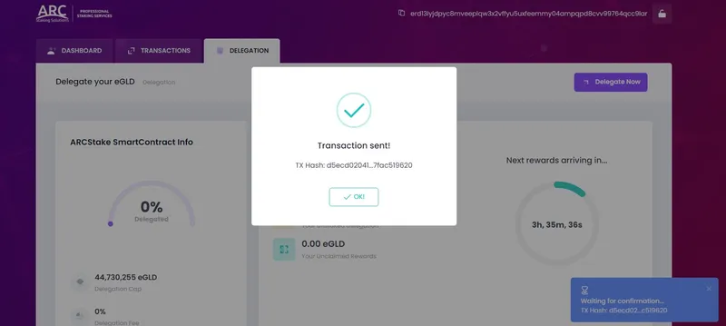 How to delegate by using the ARC Stake Wallet