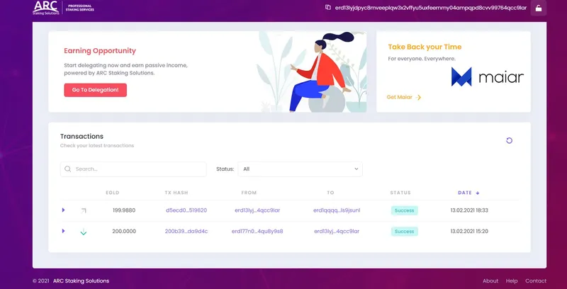 How to delegate by using the ARC Stake Wallet