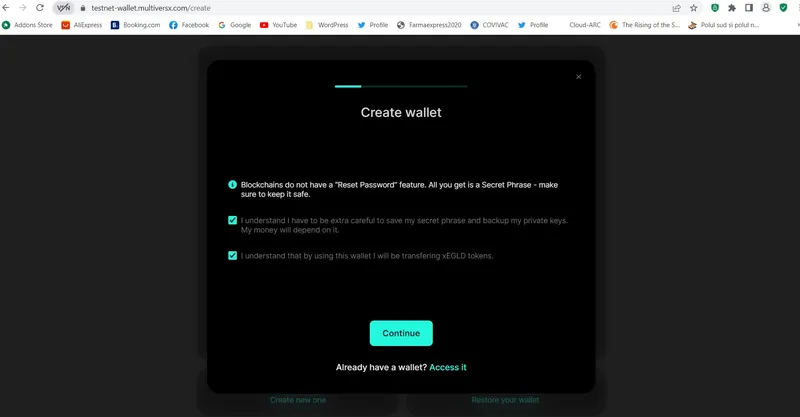 How to create a MultiversX Testnet Wallet