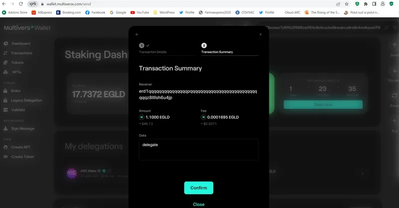 How to delegate by using the MultiversX Web Wallet