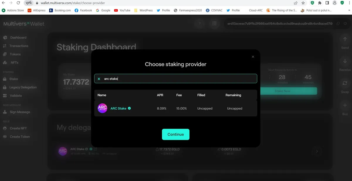 How to delegate by using the MultiversX Web Wallet
